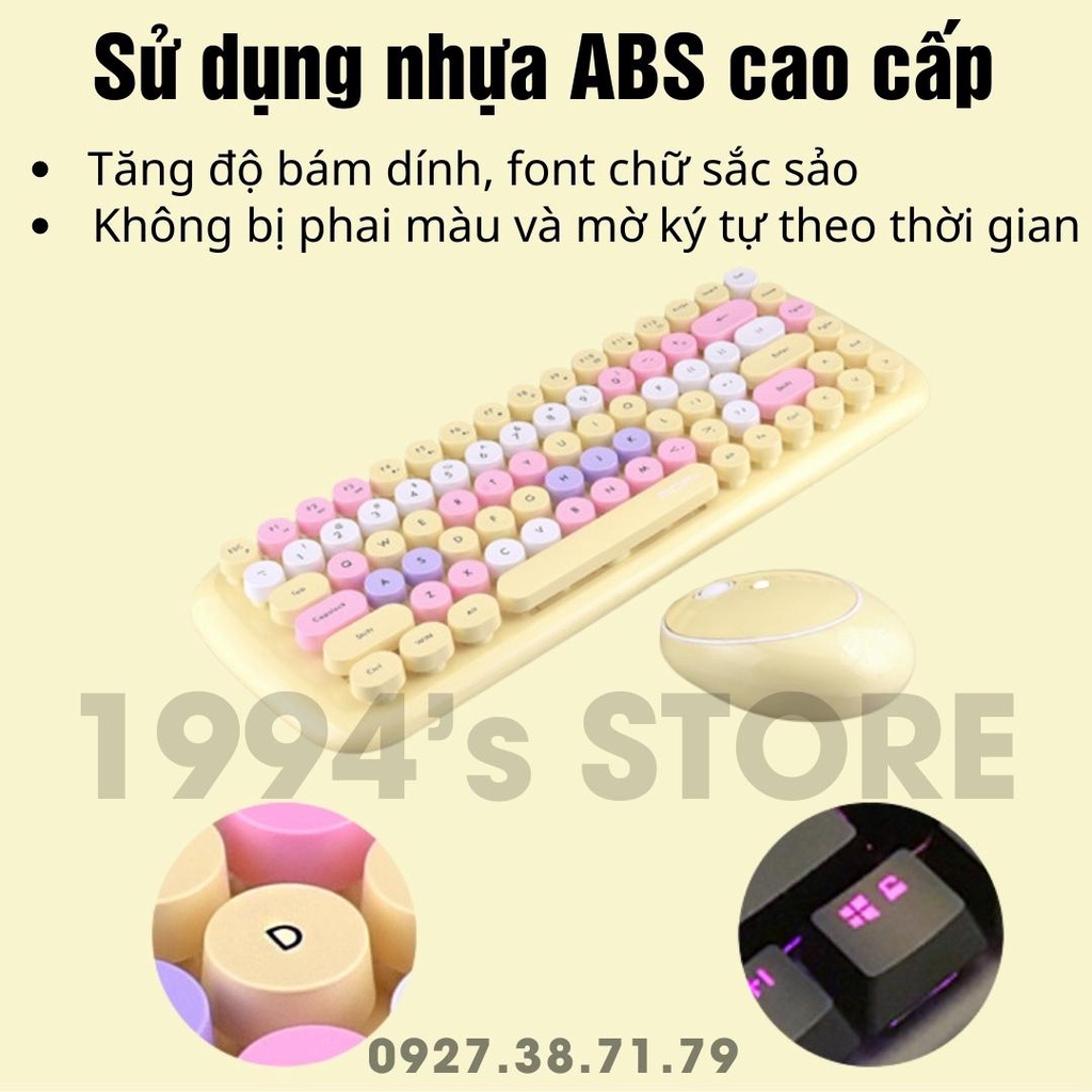 Bộ bàn phím và chuột không dây giả cơ MoFii Candy S - Dùng cho PC, Máy tính bàn, Laptop, Tivi, Điện thoại, Máy tính bảng