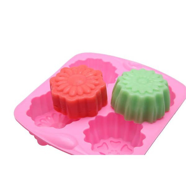 Khuôn silicon trung thu 4 ô