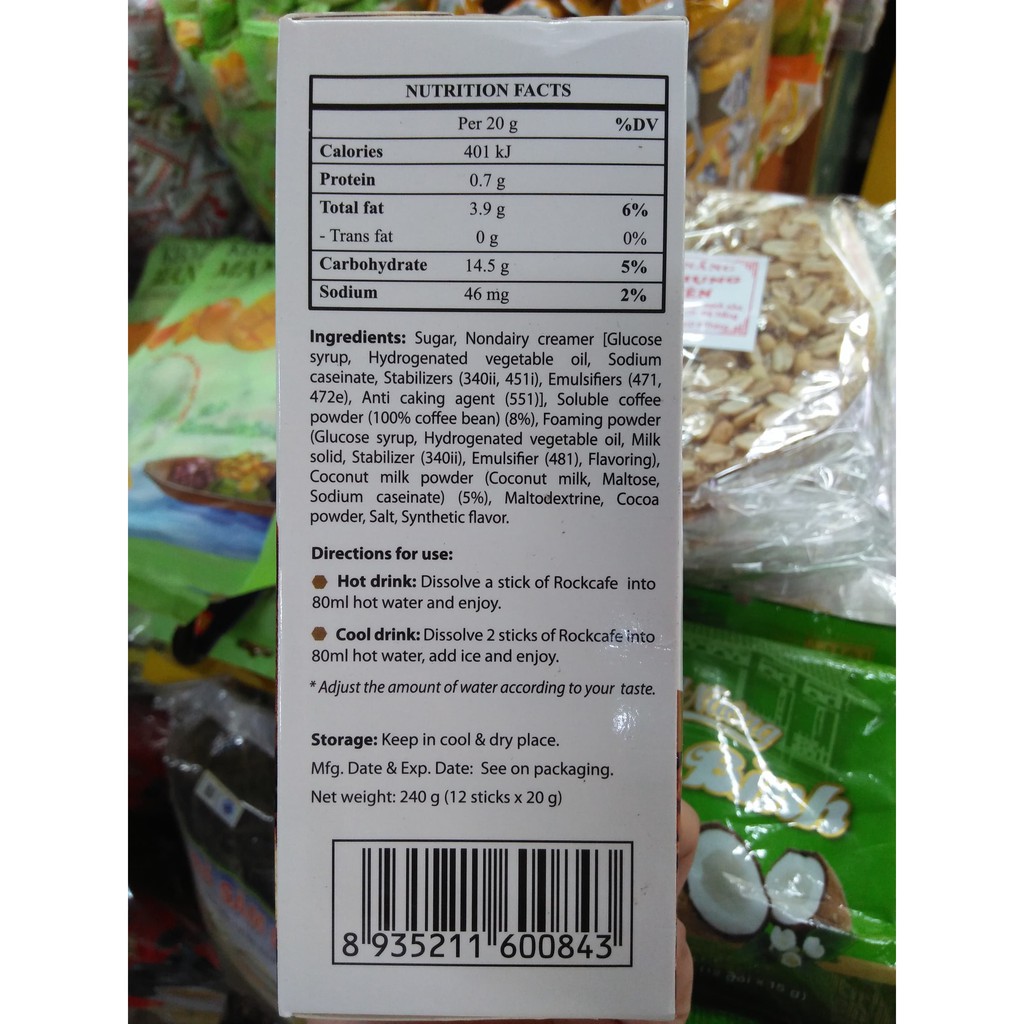 CÀ PHÊ DỪA - ROCKCAFE HỘP 240g ( 12 gói x 20g ) | BigBuy360 - bigbuy360.vn