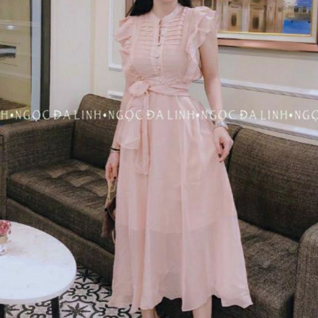 Đầm thiết kế hồng phấn
