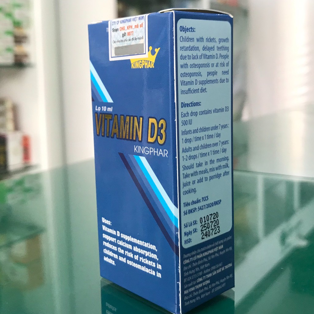 Vitamin D3 Kingfar 10Ml – Hỗ trợ giúp hấp thu canxi, chống vặn mình ở trẻ sơ sinh