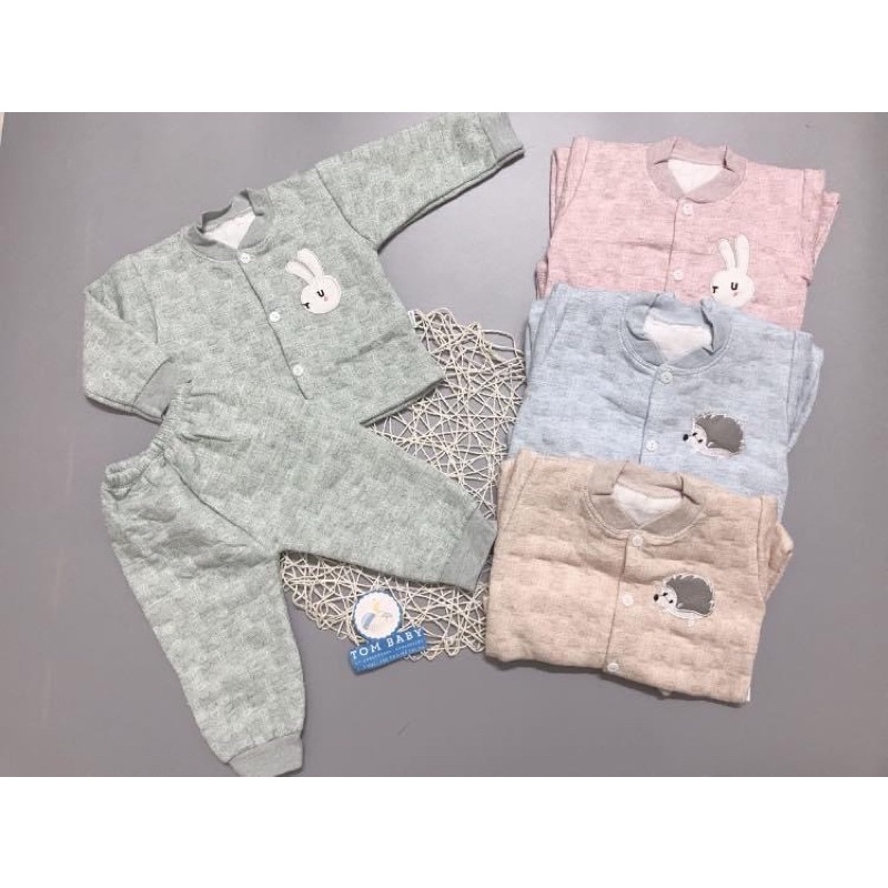 Bộ nỉ trần bông cổ trụ Lee Kids