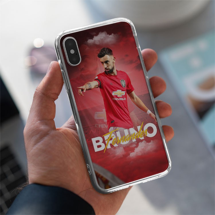 Ốp Lưng cậu thủ Bruno  ốp đt Bruno fernandes nền đỏ manchester từ Iphone 5 đến iphone 12 promax FOO20210039