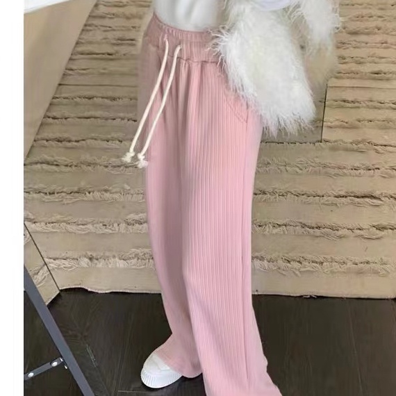 SUXI Quần ống rộng Lưng Cao Màu Sắc Đơn Giản Thời Trang Xuân Hè Cho Nữ