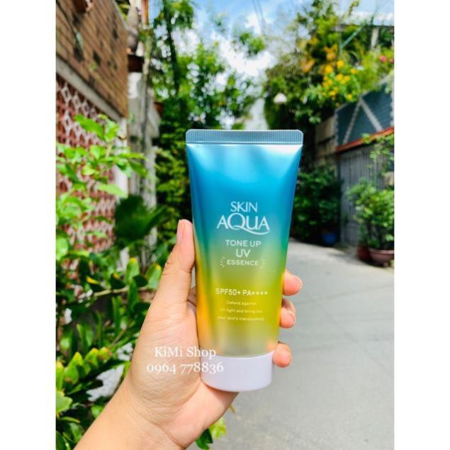 Kem chống nắng Skin aqua xanh cho da mụn nhạy cảm 80g