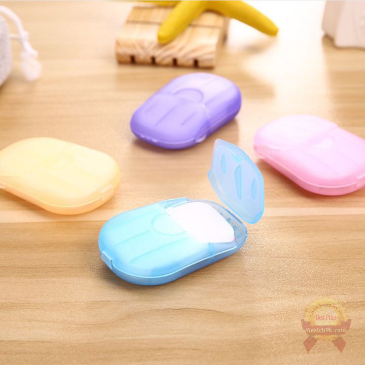 Bộ 20 Xà phòng giấy bỏ túi dùng rửa tay dùng một lần Handsoap mini đi chơi du lịch