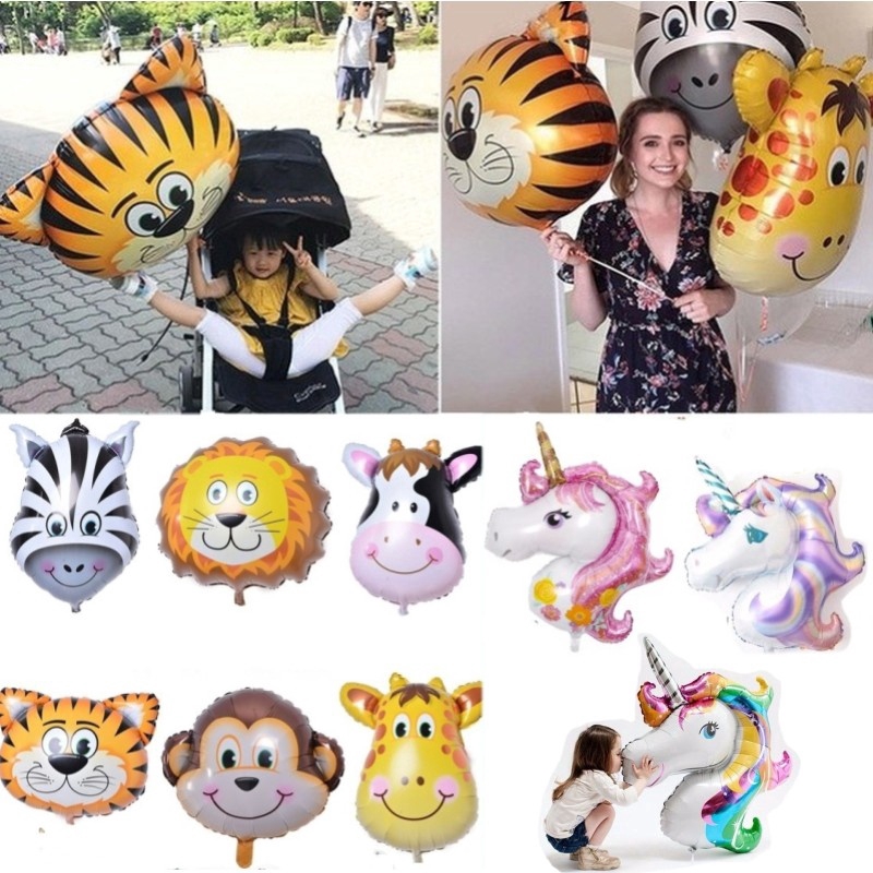 Bong bóng lá nhôm kiểu động vật dễ thương để trang trí tiệc sinh nhật dành cho trẻ em