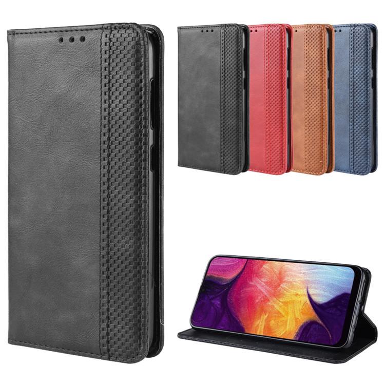 Ốp điện thoại da nắp gập có nút gài từ tính dành cho Samsung Galaxy A20/A30 A50 A40 A70