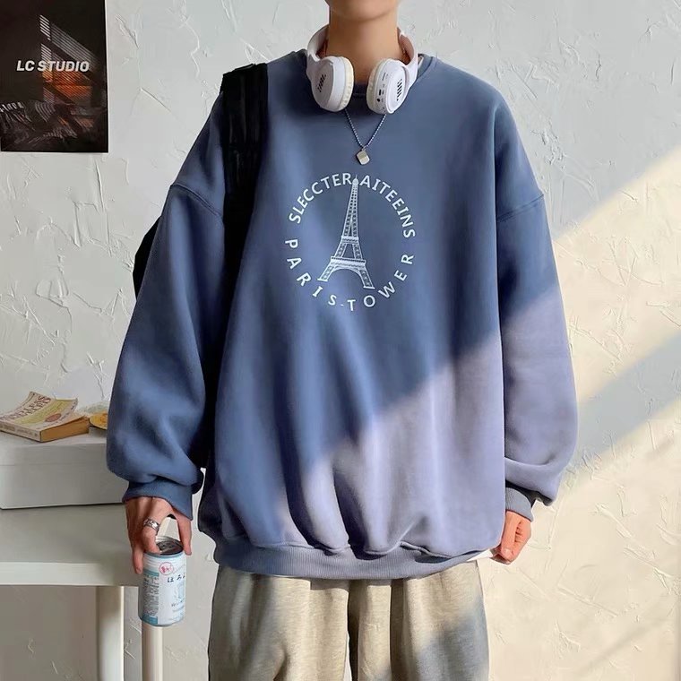 Áo sweatshirt tay dài dáng rộng mặc chui đầu size M-5XL ấm áp phong cách Nhật Bản thời trang dành cho nam
