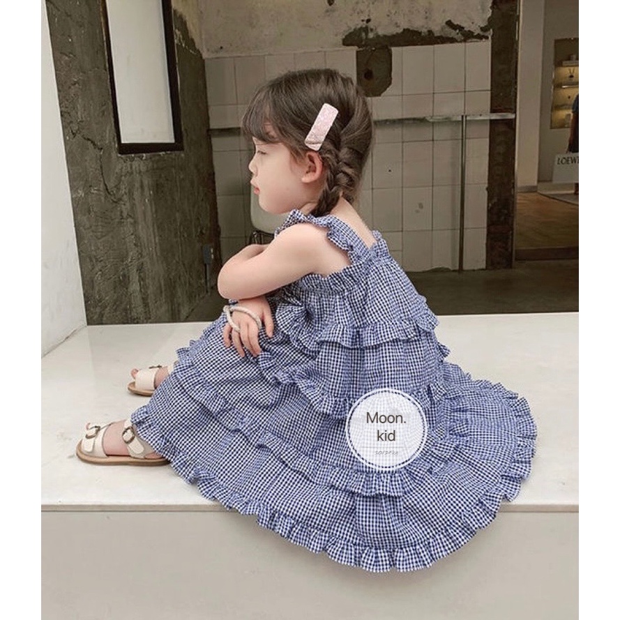 Váy đầm công chúa 2 dây đính nơ cánh tiên bé gái từ 8 đến 20kg