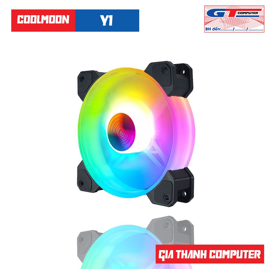 [Mã ELFLASH5 giảm 20K đơn 50K] Quạt tản nhiệt, Fan Case Coolmoon Y1 RGB (Bộ 2-10 Fan + Hub Remote)