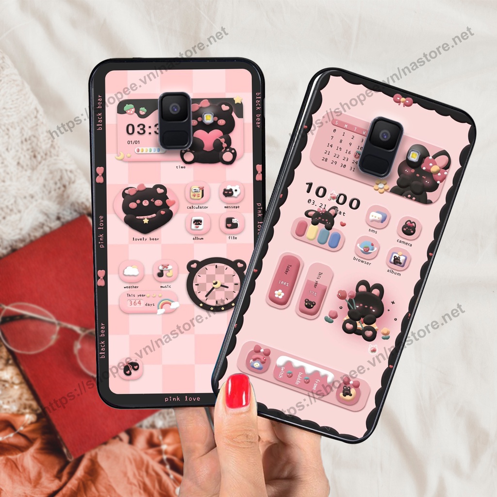 Ốp lưng Samsung A8 2018 / A8 Plus / A8+ gấu, đồng hồ dễ thương cute giá rẻ