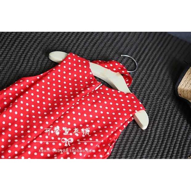 VÁY BÉ GÁI BI ĐỎ DÁNG ĐUÔI CÁ 13-25KG