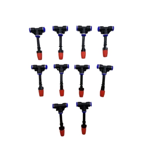 Béc phun sương đơn kèm T 8mm - góc 8 - nối 8mm