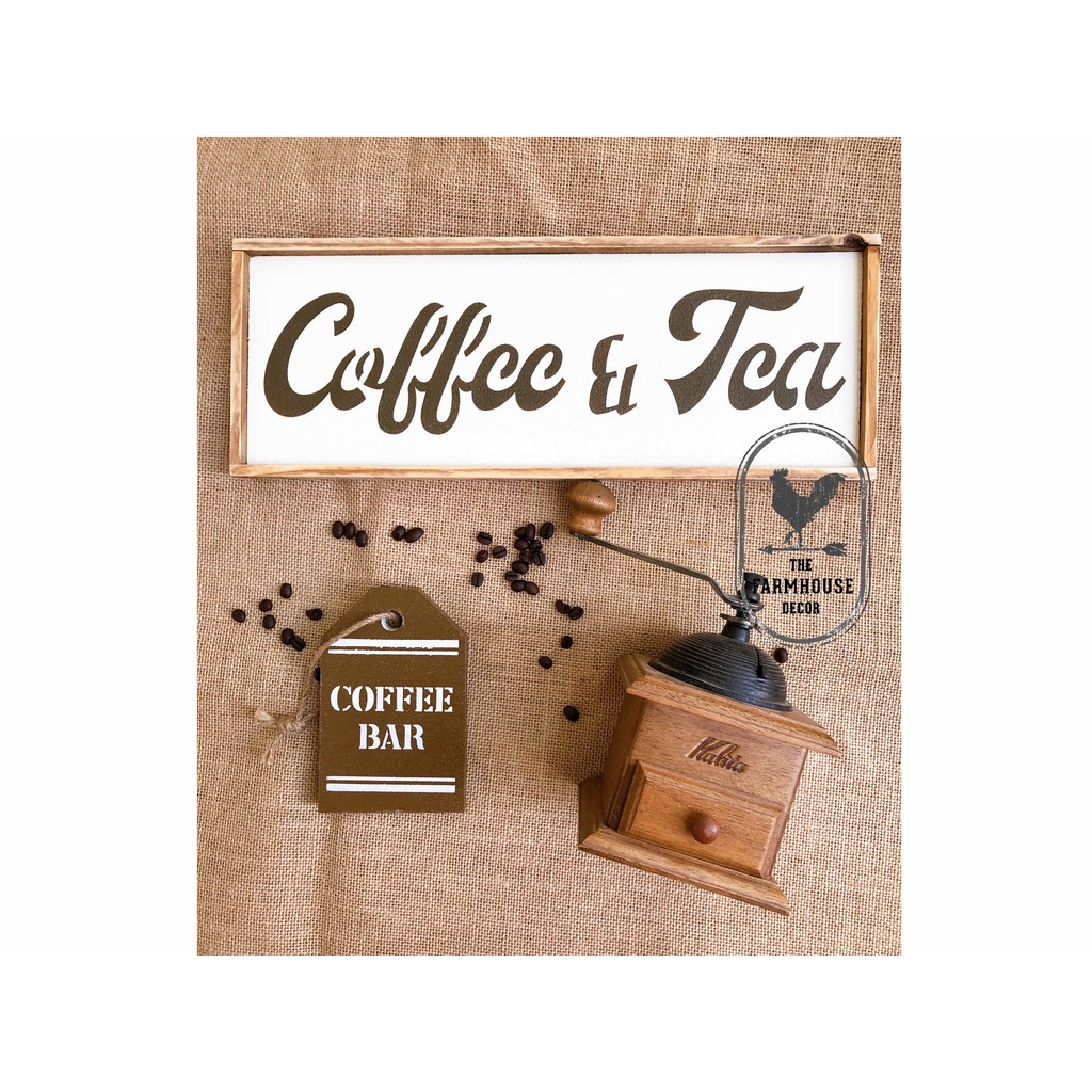 Bảng Gỗ Trang Trí Trà Và Cà Phê, Phong Cách Vintage Trang Trí Quán Cafe
