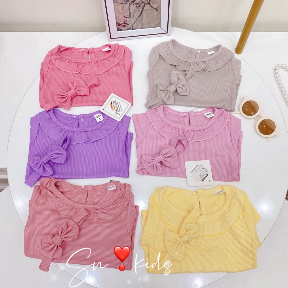 Bộ tăm cổ bèo kèm turban bé gái