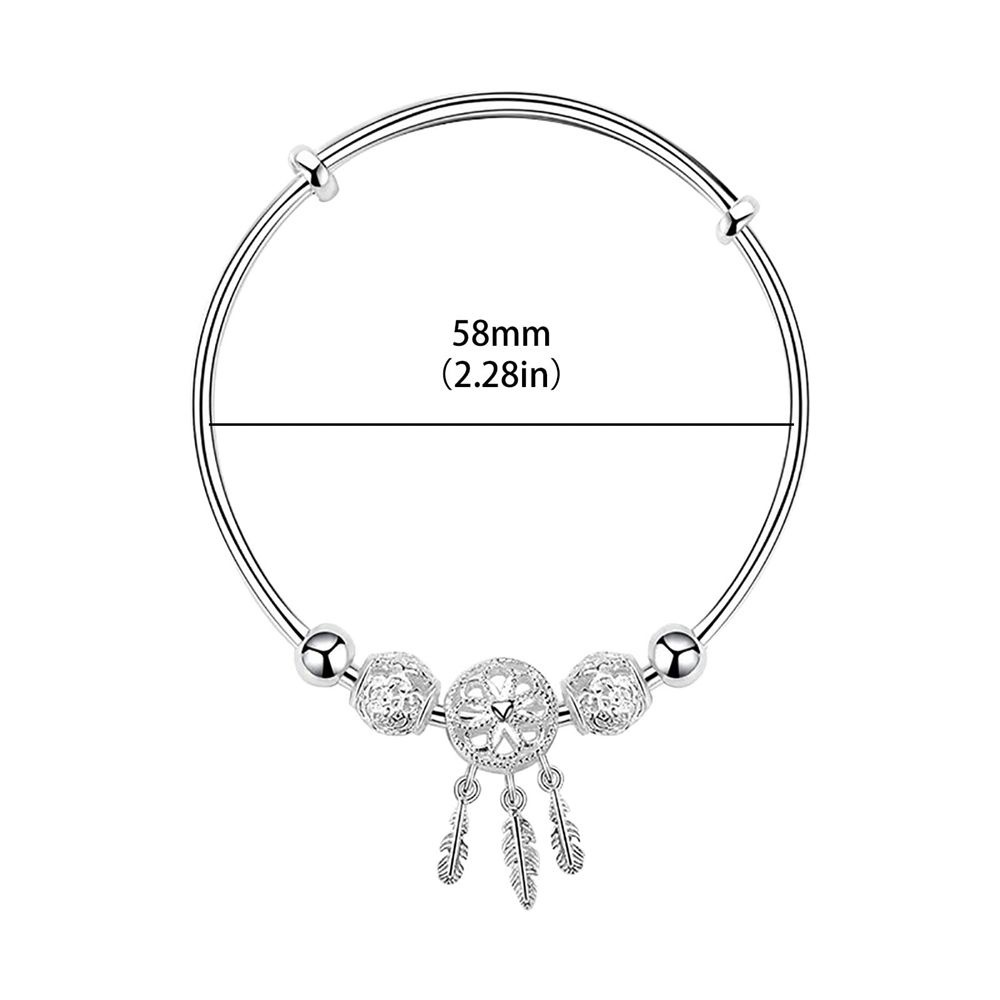 Vòng tay nữ mặt hình Dreamcatcher phối lông vũ tua rua làm quà tặng thời trang cho mẹ/vợ/bạn gái