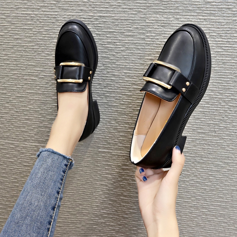 Giày lười da phong cách Hàn Quốc dành cho nữ