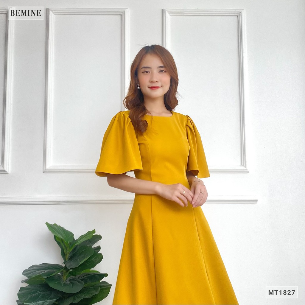 [Mã WABRWA15 giảm 15% đơn 300K] Đầm thanh lịch tay cánh tiên BEMINE MT1827VANG | BigBuy360 - bigbuy360.vn