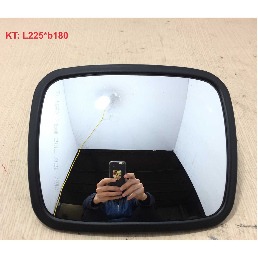 Gương chiếu hậu -SL738 tai kẹp chính giữa, hình chữ nhật L225*b180, lắp xe tải nhỏ, xe máy cày độ