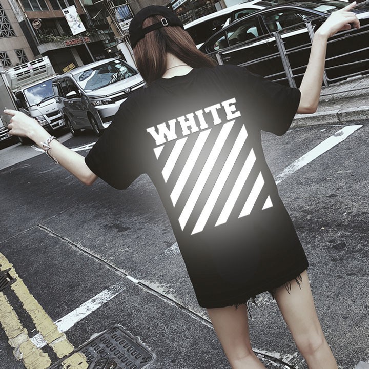 (Áo phông giá sỉ) ÁO THUN TAY LỠ PHẢN QUANG OFF WHITE NAM NỮ.