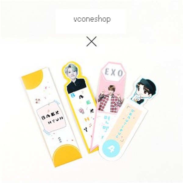 Bookmark bts jungkook exo tfboys đánh dấu trang chibi in hình nhóm nhạc ídol