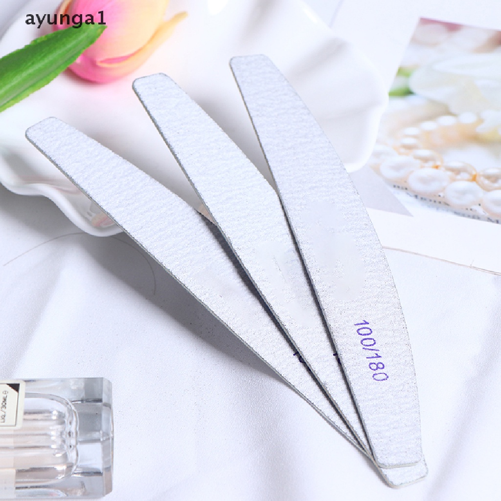 [ayunga1] 10pcs/Lot Wooden Nail Files Professional Nail Buffer 100/180 Wood Nail File [new]