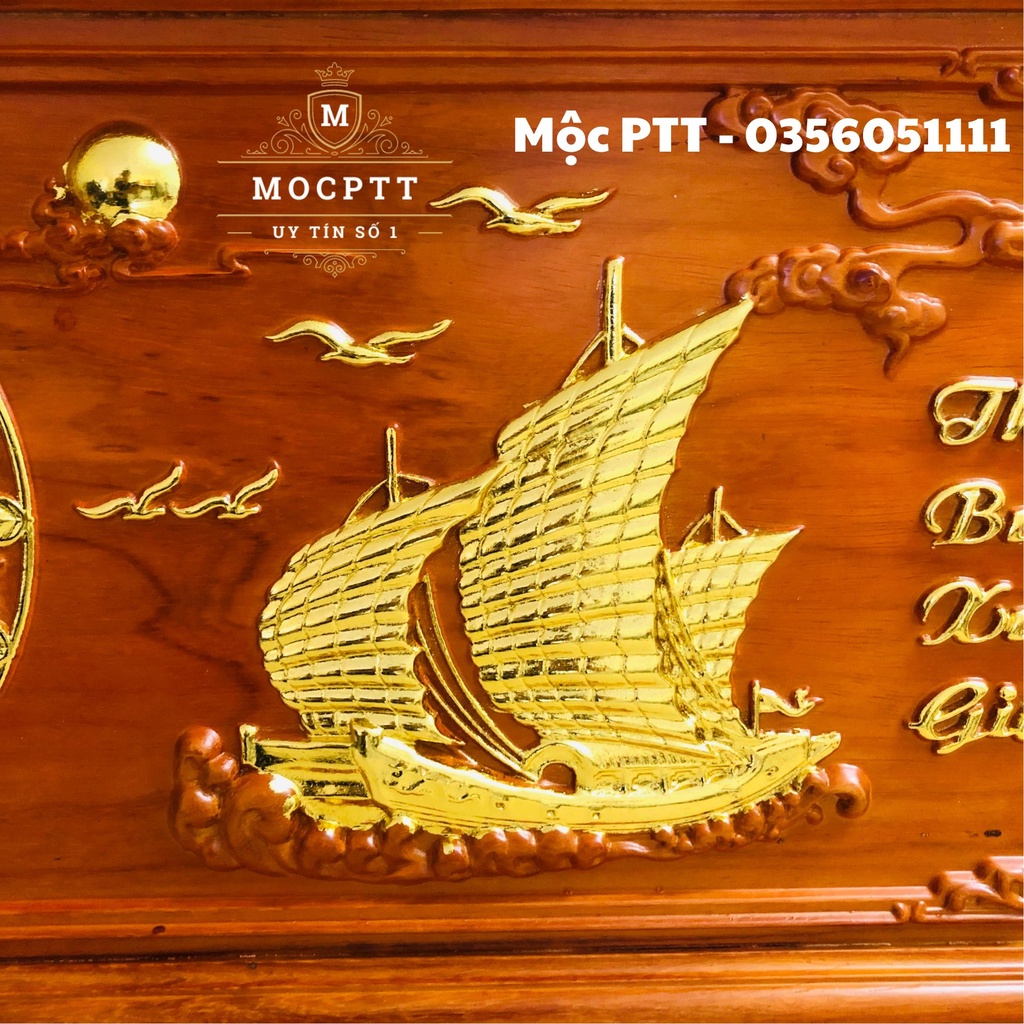 Tranh Đồng Hồ Thuận Buồm Xuôi Gió gỗ Hương Nam Phi kích thước 81 x 41 x 3 cm trang trí nhà cửa , treo tường