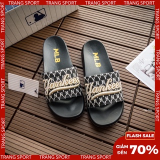 Dép 𝐌𝐋𝐁 UNISEX quai ngang nam nữ siêu phẩm quai DENlM có sẵn Fullbox