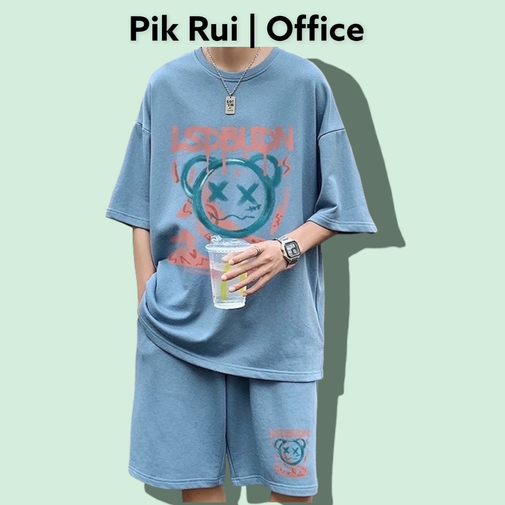 Đồ bộ thể thao nam nữ mặc nhà mẫu Gấu chất thun cotton mềm mịn thoáng mát FREESIZE Phom rộng unisex 40-70kg vừa.