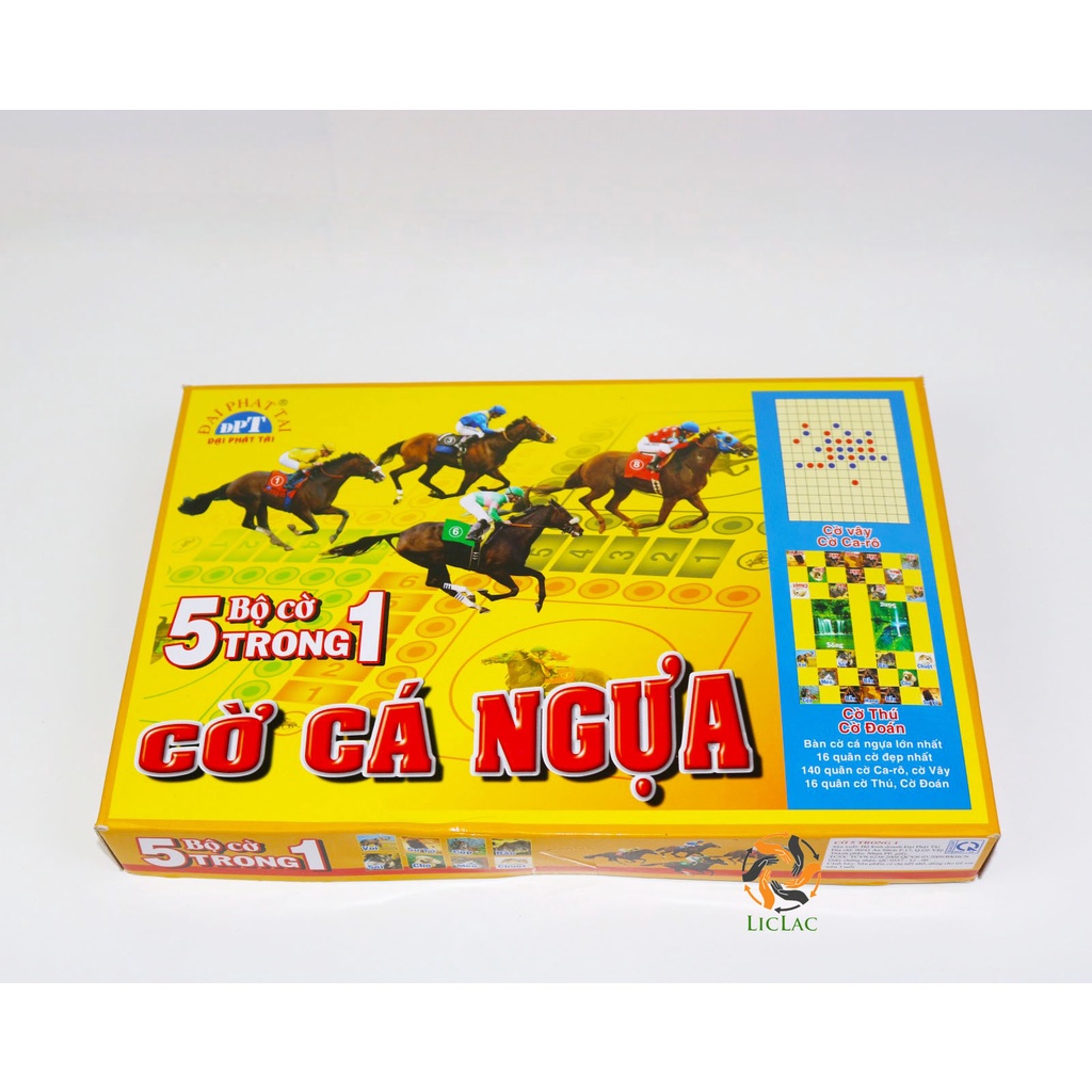 Bộ Cờ Cá Ngựa 5 TRONG 1 ĐẠI PHÁT TÀI - Bàn Cờ Cá Ngựa Lớn, Cờ Ca Rô, Cờ Vây, Cờ Thú, Cờ Đoán - Chợ Lớn Gíá sỉ