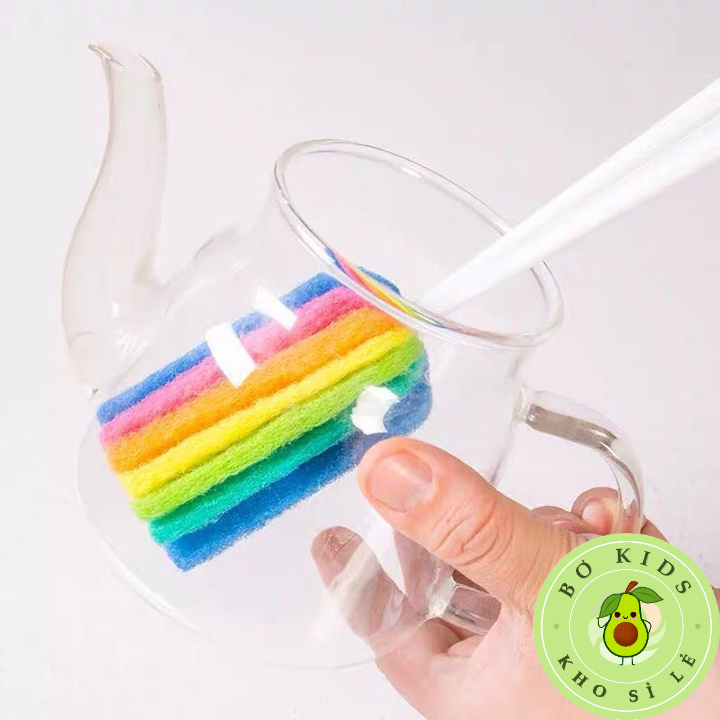 Cây Rửa Cốc Ly 7 Màu - Dụng Cụ Cọ Bọt Biển Rửa Vệ Sinh Bình Sữa