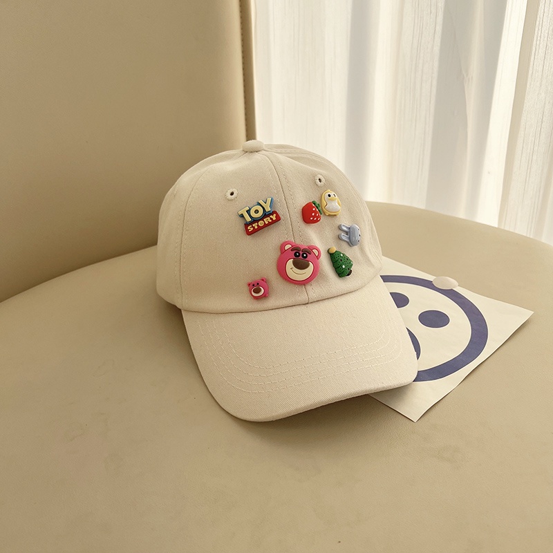 Mũ Lưỡi Trai Cotton Chất Lượng Cao Chống Nắng In Hình Dâu Tây/Gấu Thời Trang Xuân Thu Đông Cho Bé Trai Và Gái