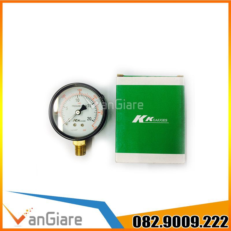 [Đủ size, Hàng đẹp] Đồng hồ đo áp suất nước khí hơi KK gauges mặt 100mm