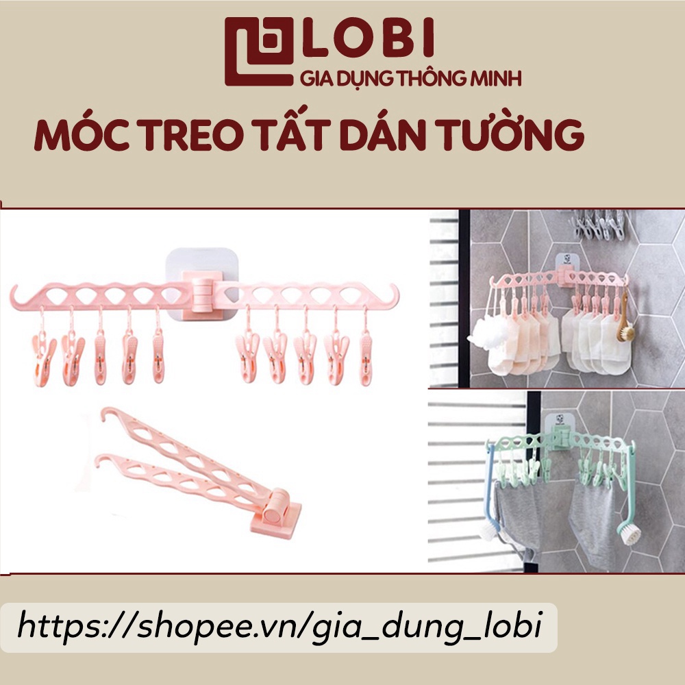 Móc treo quần áo tất quàn áo dán tường đa năng tiện lợi