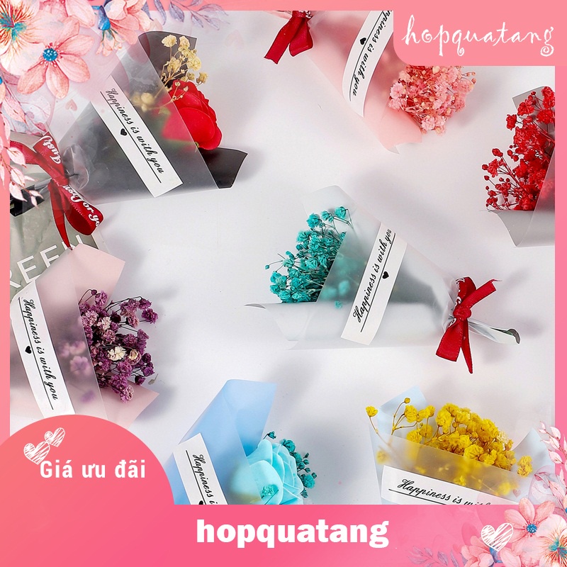 Bó Hoa Khô Mini Handmade Trang Trí Hộp Quà Tặng Thiệp Decor