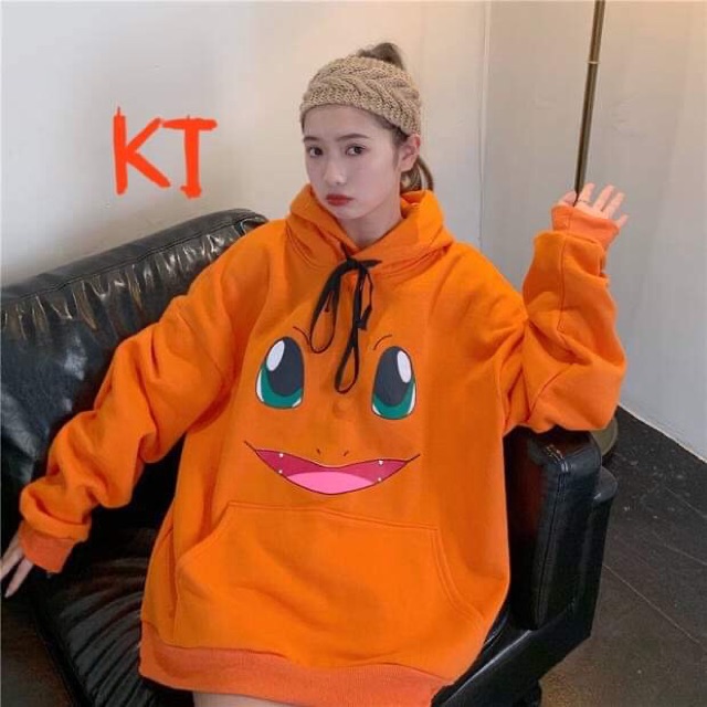 Áo hoodie nỉ mũ túi bụng mặt cảm xúc hoạt hình dễ thương