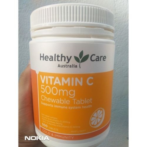 [Tem Chemist- 500 viên] Viên Uống Vitamin C 500mg Healthycare giúp Tăng cường sức đề kháng,giúp da sáng mịn