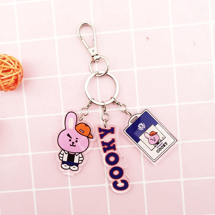 Móc khóa có mặt dây đeo hình Kpop BTS BT21