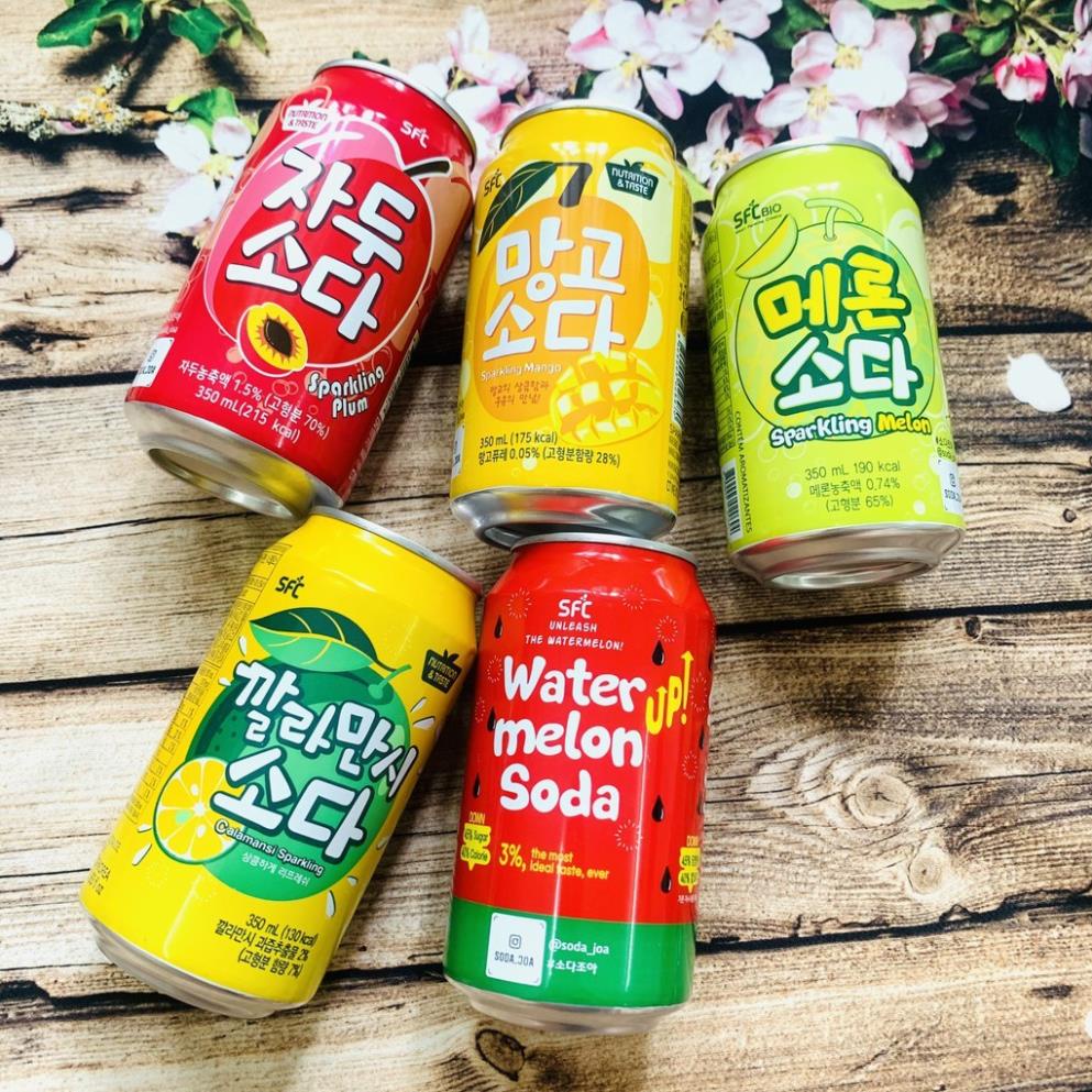Nước Soda SFC Hàn Quốc lon 350ml 5 vị