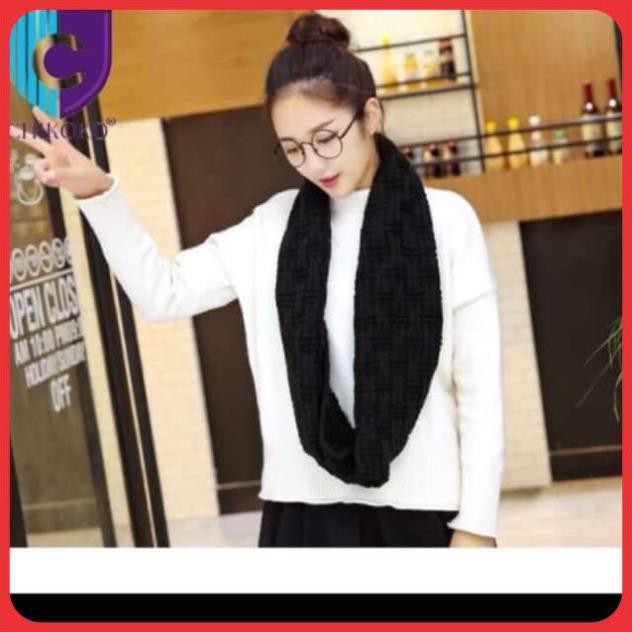 Giá sốc Khăn ống quấn 2 vòng mầu đen ( khăn len ) chất đẹp