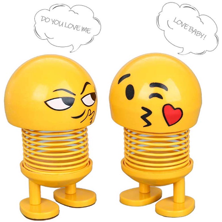 [Mới] Đồ Chơi Búp Bê Đầu Lắc Hình Biểu Tượng Cảm Xúc Vui Nhộn Mới Lạ Cho Xe Hơi