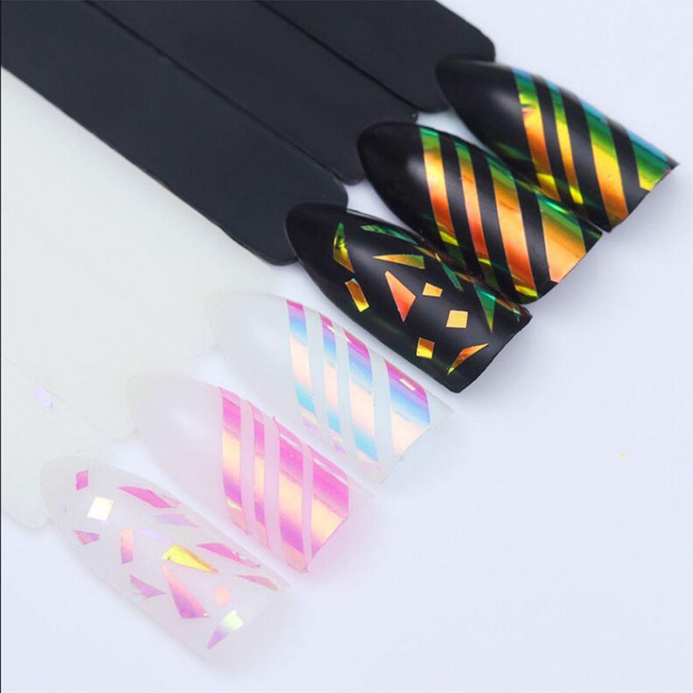 Miếng Dán Trang Trí Móng Tay Họa Tiết Kẻ Sọc 3D DIY
