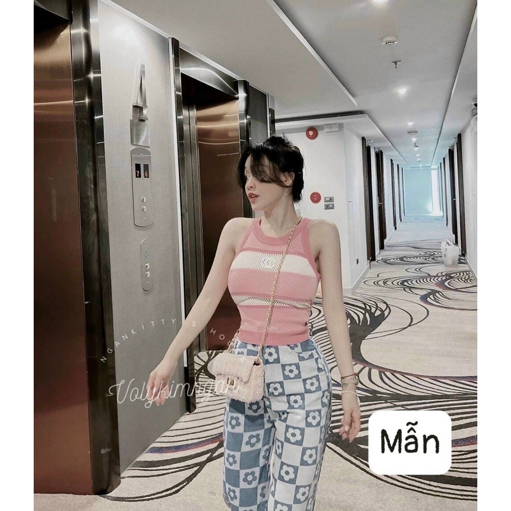 Áo len yếm C.N kẻ ngang cực hot