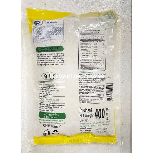 Trân châu hạt bé Thái Lan nhập khẩu  400g