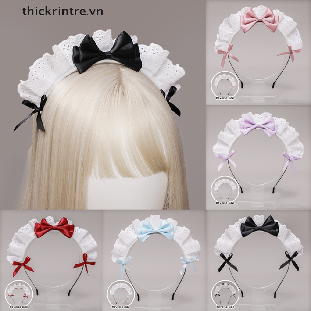 Băng Đô Vải Lưới Đính Nơ Phong Cách Lolita Dễ Thương