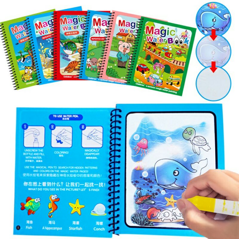 Tranh Tô Màu Nước Ma Thuật, Tập Tô Thần Kỳ Tự  Xóa,  Tái Sử Dụng