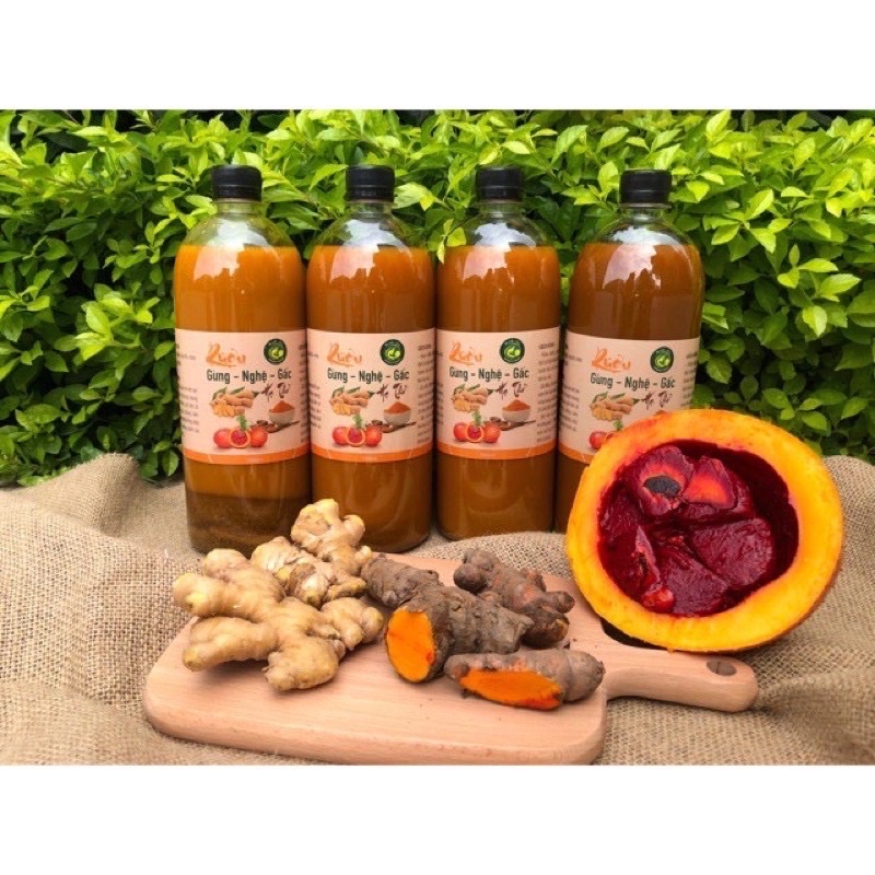 1000ml rượu gừng nghệ gấc hạ thổ handmade