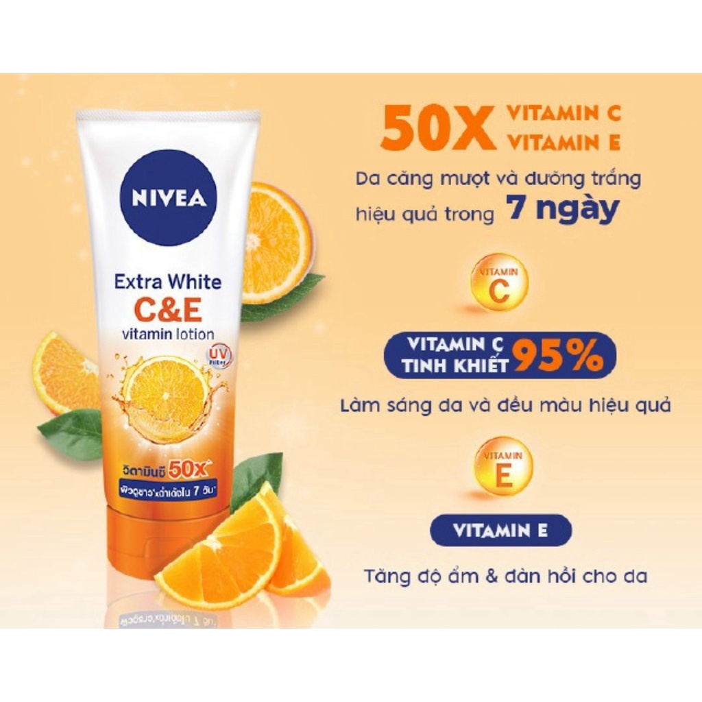 Sữa dưỡng thể dưỡng trắng Nivea C&E vitamin lotion-mini size 70ml