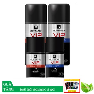 Romano: Combo Xịt và Lăn thử mùi cho nam Romano Vip+Tặng kèm 5 gói dầu gội